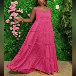 SHEIN Tiered Ruffle Maxi Dress 2x NWOT